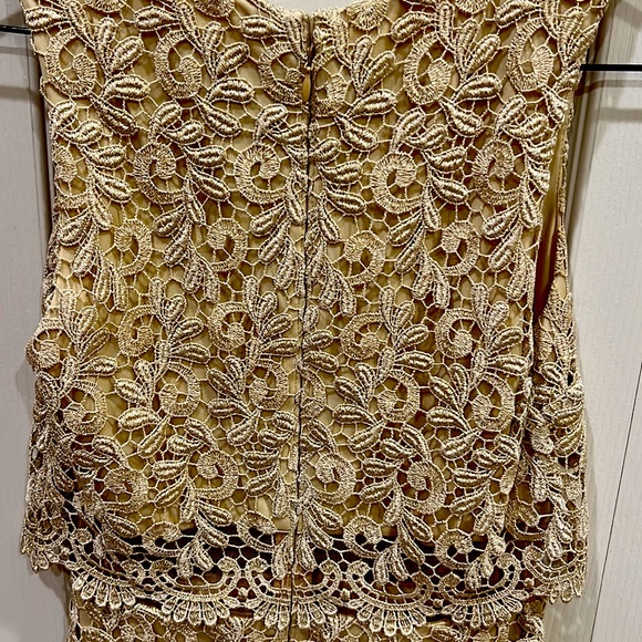 Caché dress, tan and gold color, good condition - Picture 3 of 7